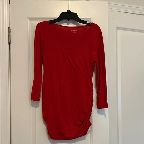 Motherhood Maternity Vibrant Red Long Sleeve Top - Picture 1 of 2